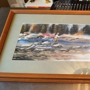 Mike Casper signed & numbered watercolor matted fr